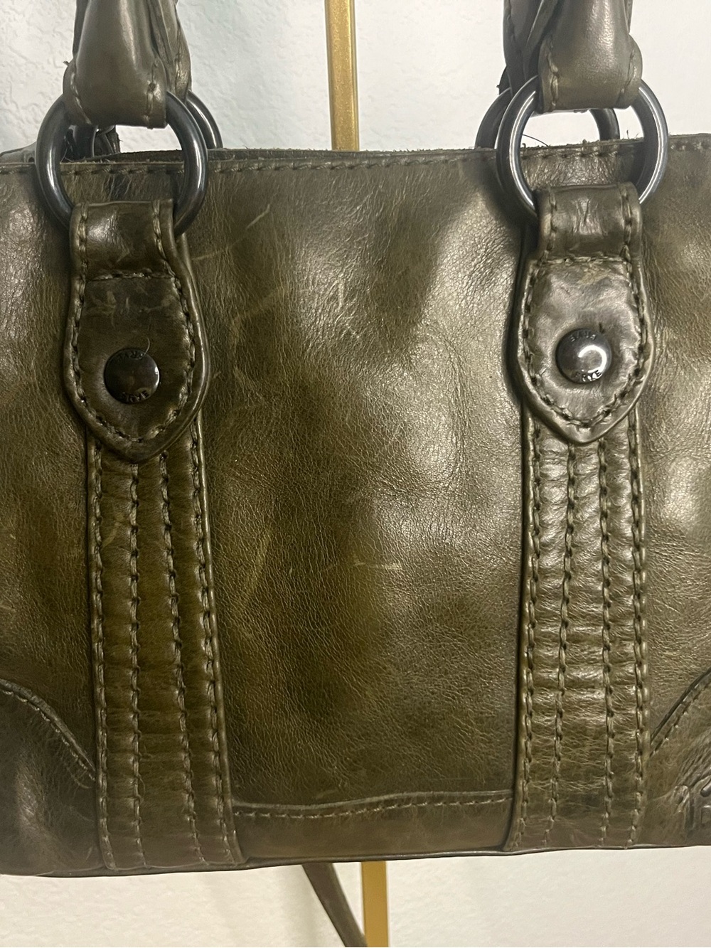 FRYE Melissa Mini Tote Crossbody Bag - Olive Green Leather Like New